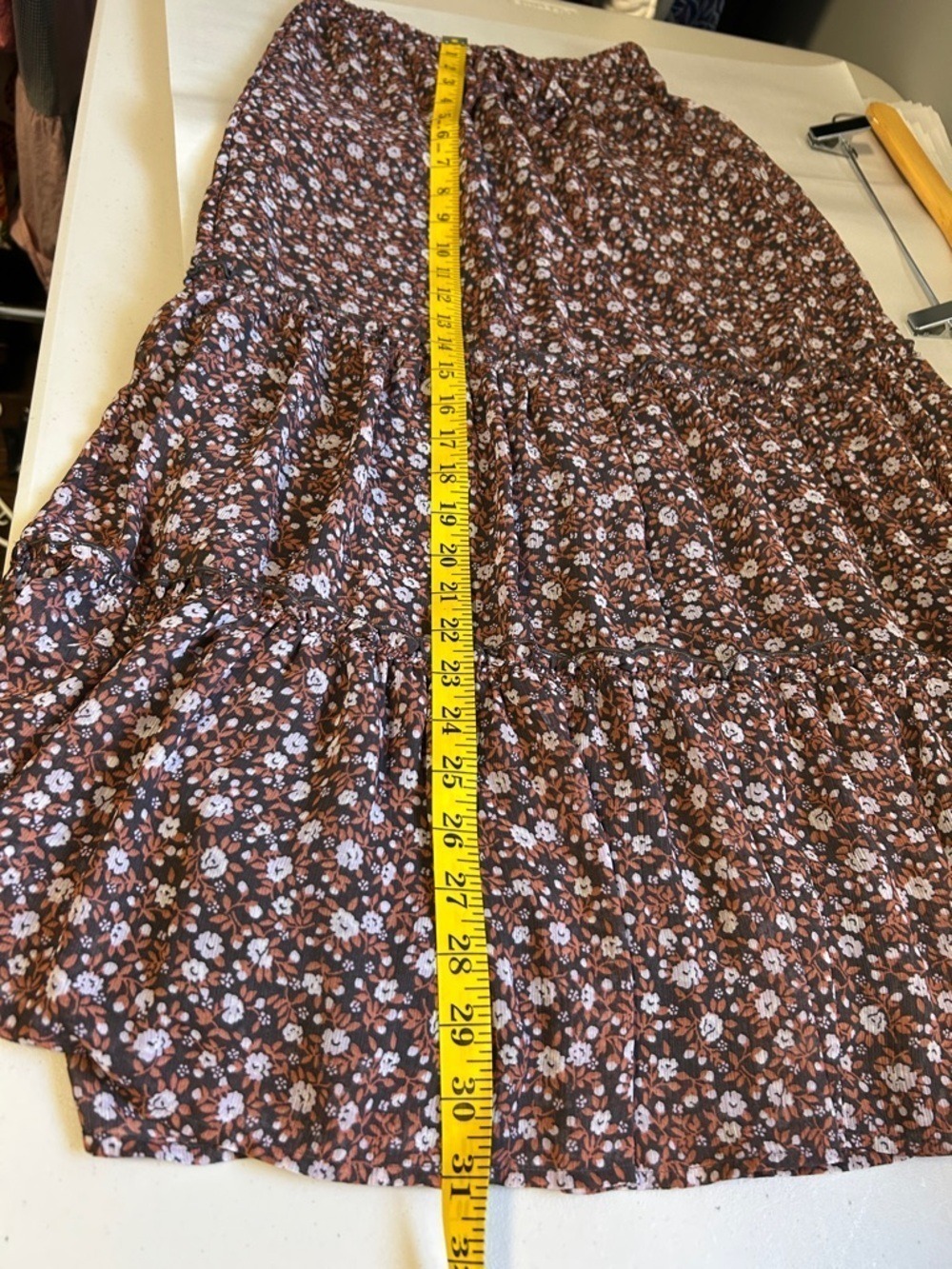 Aerie Midi Skirt Floral Tiered XS - Picture 12 of 12